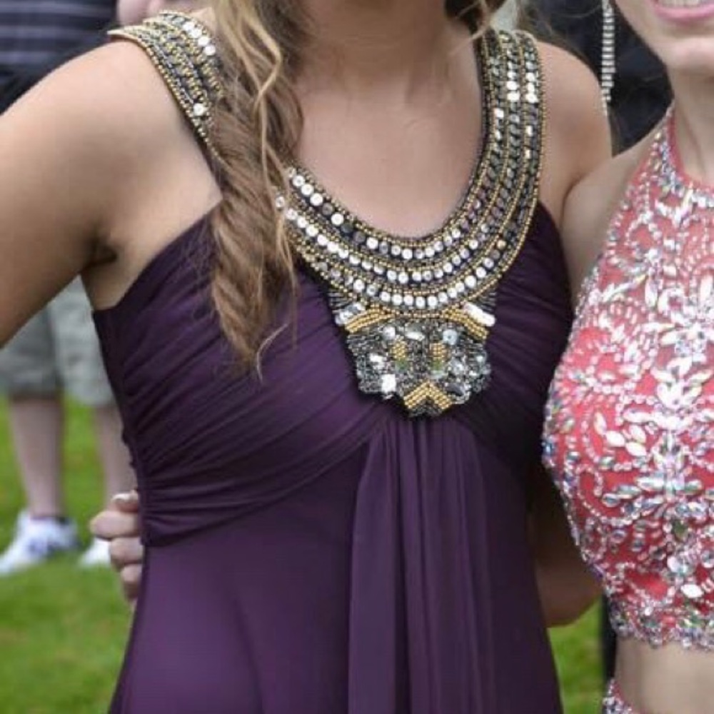 Prom Dress purple l sequin detail comfortable